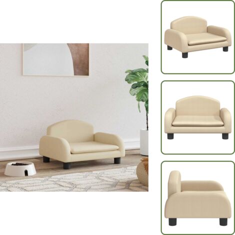 Cama para perros de tela - vidaXL Cama para perros de tela crema 50x40x30 cm - Cama para perros crema