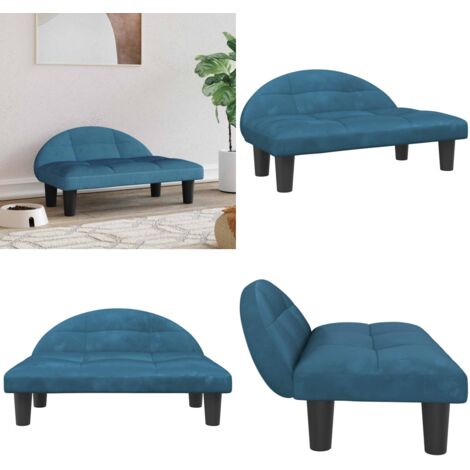 Cama para perros de terciopelo azul 70x52x30 cm - Sofá para perros - Cama para mascotas