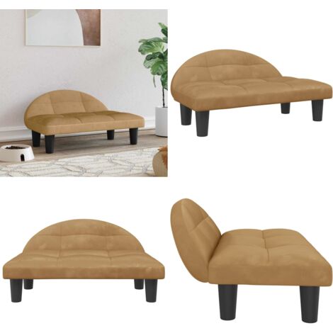 Cama para perros de terciopelo marrón 70x52x30 cm - Sofá para perros - Cama para mascotas