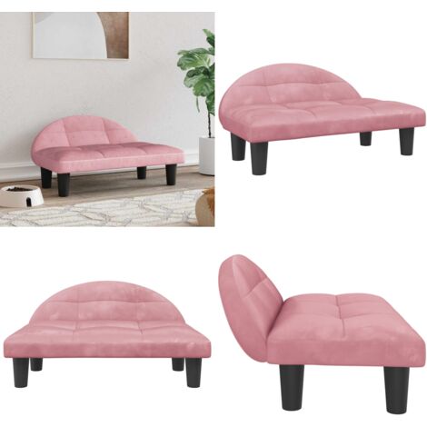 Cama para perros de terciopelo rosa 70x52x30 cm - Sofá para perros - Cama para mascotas