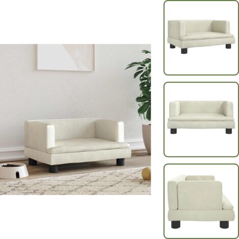 Cama para perros de terciopelo - vidaXL Cama para perros de terciopelo crema 60x40x30 cm - Cama para perros crema
