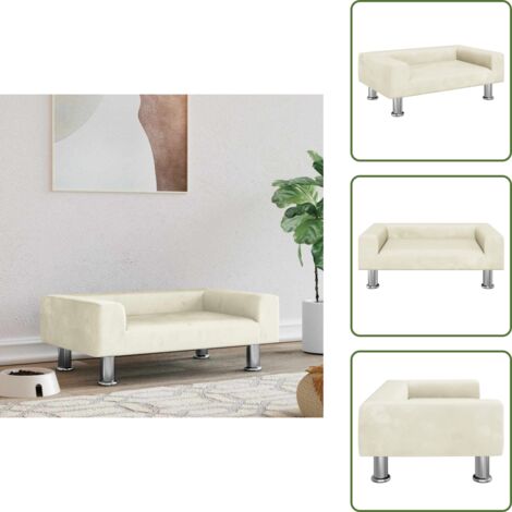 Cama para perros de terciopelo - vidaXL Cama para perros de terciopelo crema 70x45x26,5 cm - Cama para perros crema
