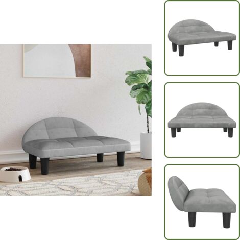 Cama para perros de terciopelo - vidaXL Cama para perros de terciopelo gris claro 70x52x30 cm - Cama para perros de madera