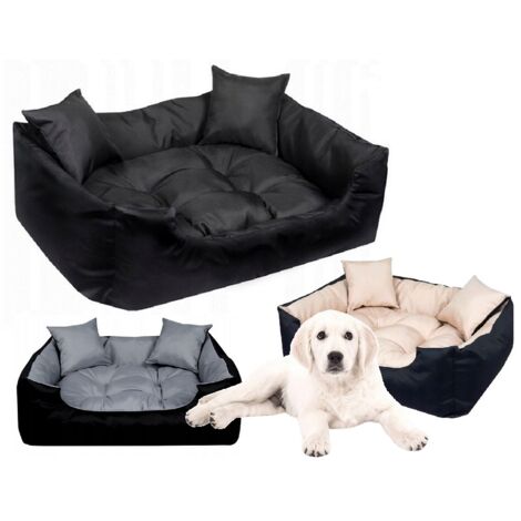 Cama para perros ECCO de 145x115 cm, impermeable, color negro.