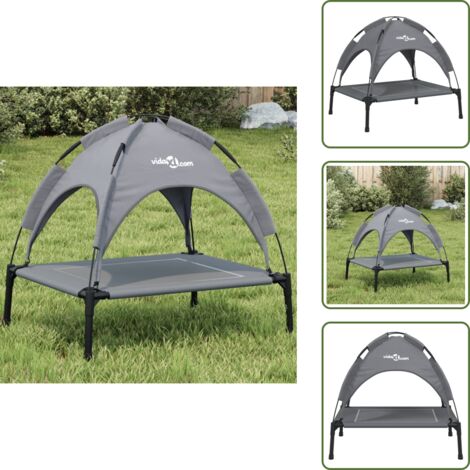 Cama para perros elevada - vidaXL Cama para perros con dosel antracita tela oxford y acero - Cama para perros con estructura de acero