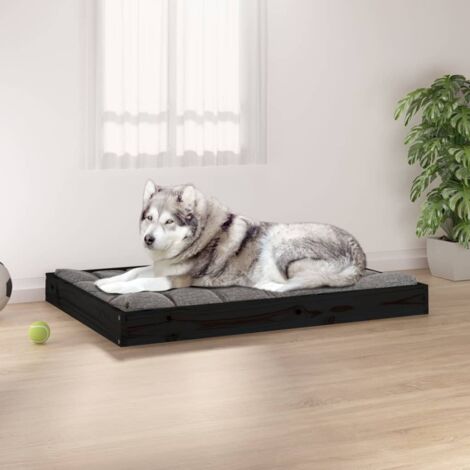 Cama para perros madera maciza de pino negro 101,5x74x9 cm vidaXL