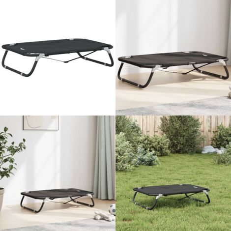 Cama para perros plegable tela oxford y acero gris antracita - Cama plegable para perros - Cama elevada para perros