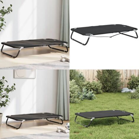 Cama para perros plegable tela oxford y acero gris antracita - Cama plegable para perros - Cama para perros exterior