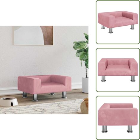 Cama para perros rosa - vidaXL Cama para perros de terciopelo rosa 50x40x26,5 cm - Cama para perros de terciopelo