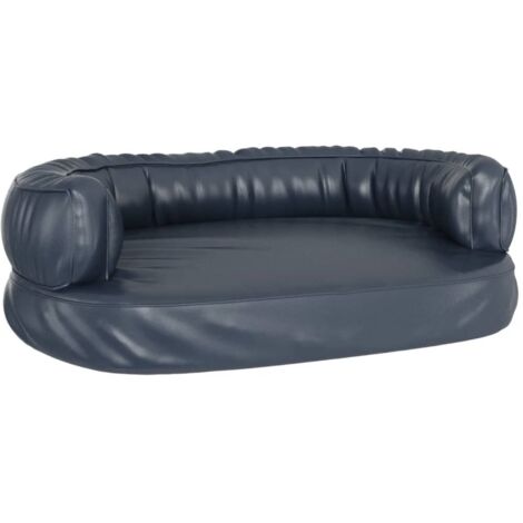 Cama para perros sofá cesta cómodo ergonómico espuma oscura 75 x 53 cm Piel sintética Azul 020043146