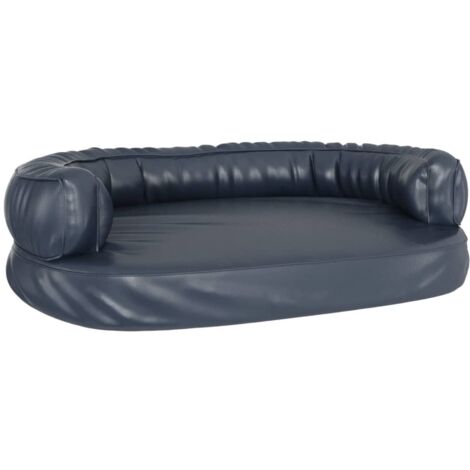 Cama para perros sofá cesta cómodo ergonómico espuma oscura 88 x 65 cm Piel sintética Azul 020043148