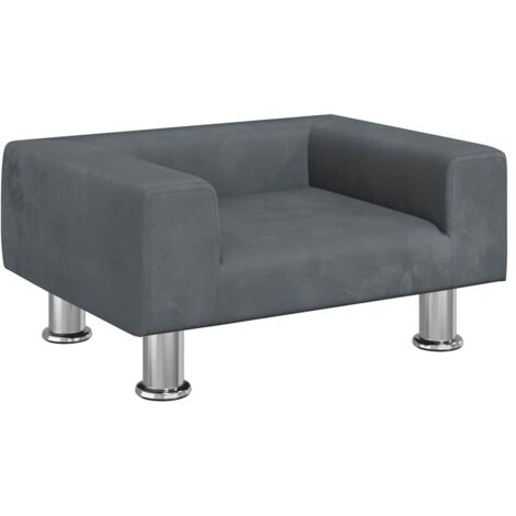 Cama para perros sofá cesta confortable oscuro 50 x 40 x 26,5 cm terciopelo gris 020043158