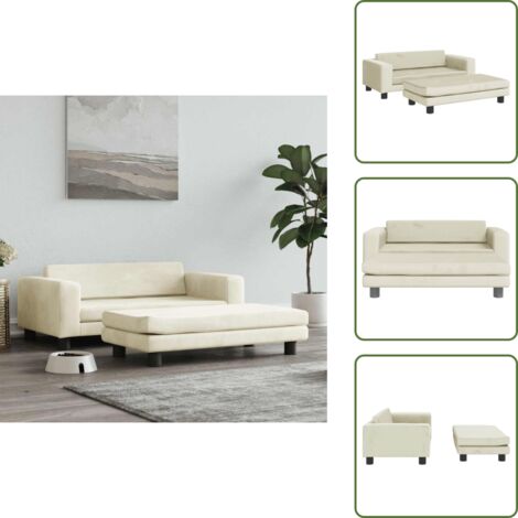 Cama para perros terciopelo - vidaXL Cama para perros con extensión terciopelo crema 100x50x30 cm - Cama para perros crema