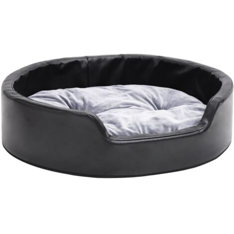 Cama para perros y 69 x 59 x 19 cm Felpa y polipiel negra 020043225