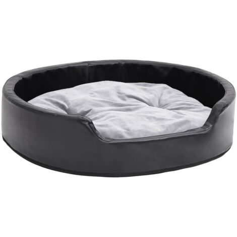 Cama para perros y 79 x 70 x 19 cm Felpa y polipiel negra 020043227