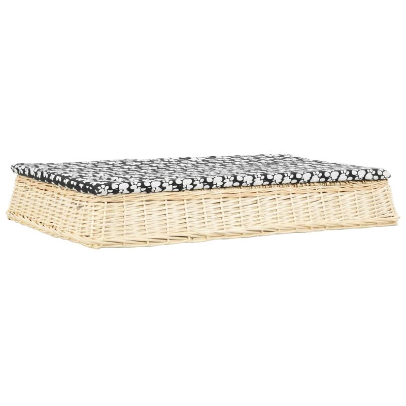 

vidaXL Cama para perros y cojín diseño plano sauce natural 110x75x15cm - Marrón