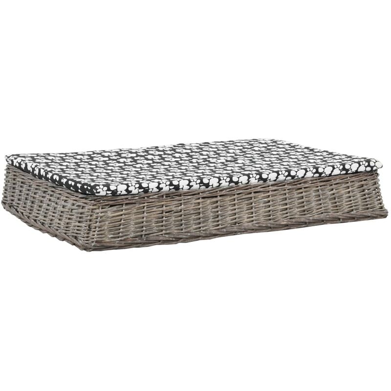 

Youthup - Cama para perros y cojín plana sauce natural gris 110x75x15 cm - Gris