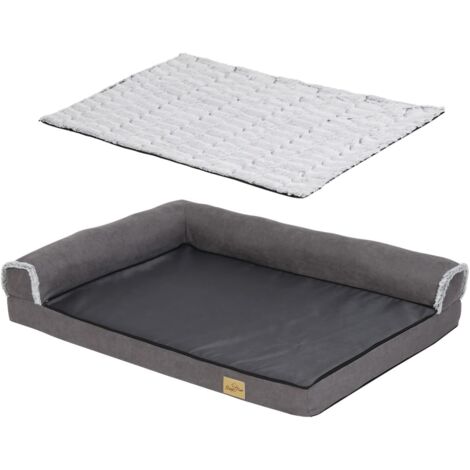 Cama Perro Grande Ortopedica Colchonetas Impermeable Sofa Perros Desenfundable Lavable, 100x75x20cm, L, Gris