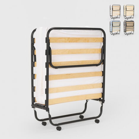 Cama plegable con colchón y somier de microfibra 80x180cm Apollo - Blanco