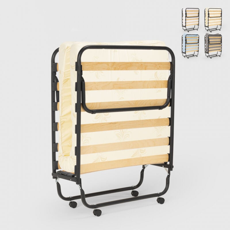 

Cama plegable con colchón y somier de microfibra 80x180cm Apollo | Beige