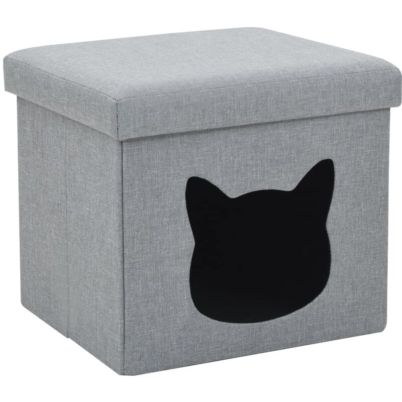 

Cama plegable para gatos lino sintético 37x33x33 cm gris