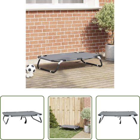 Cama plegable para perro -  Cama para perro Manual Gris Claro 80 x 55 x 18 cm Acero