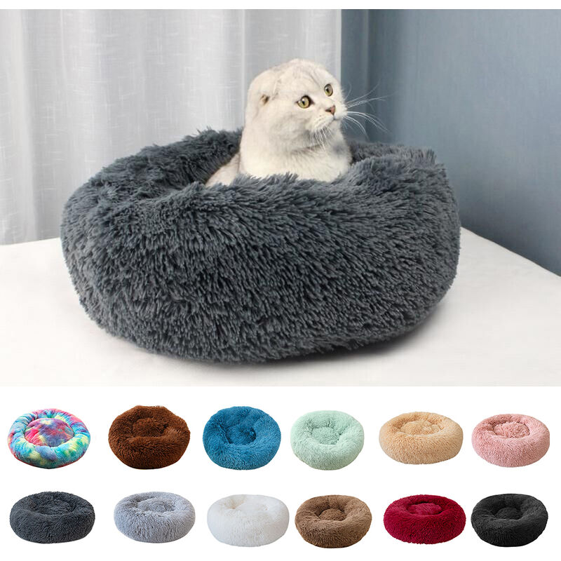 

Cama redonda de felpa suave para gatos Cama suave para gatos Cama para gatos Perros pequenos,70cm de diametro verde claro