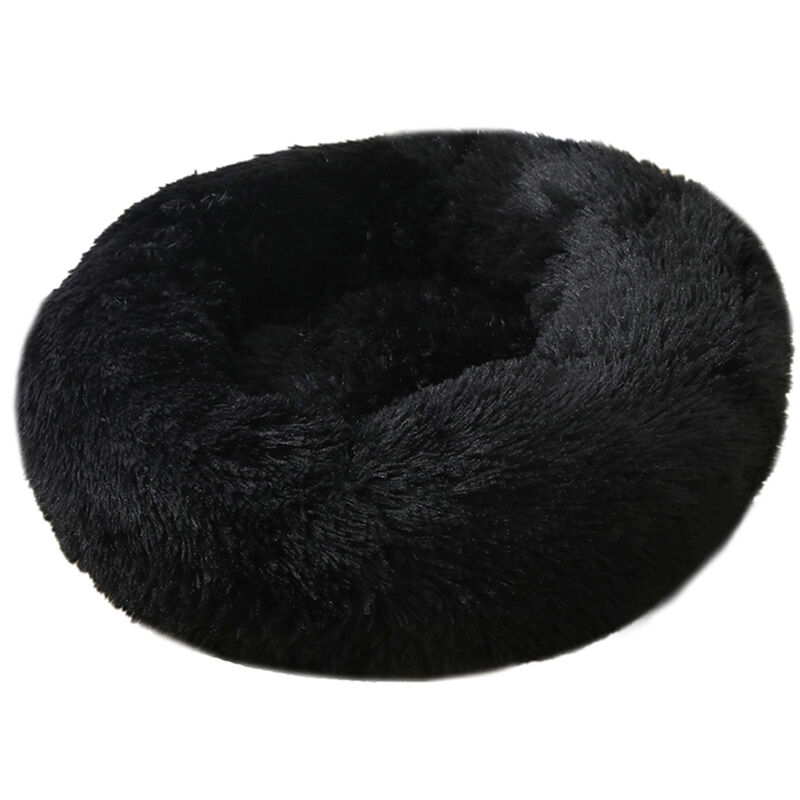 

Cama redonda para mascotas de felpa suave Cama suave para gatos Cama para gatos para gatos Perros pequenos,70cm de diametro negro