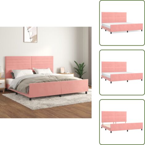 Cama rosa - vidaXL Estructura cama sin colchón terciopelo rosa 200x200 cm - Cabecero ajustable