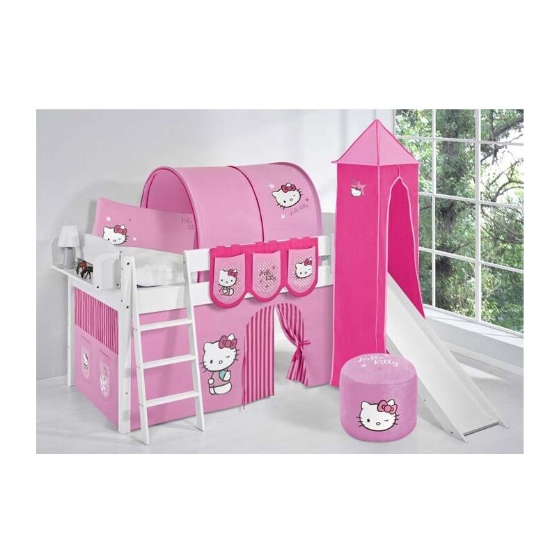

CAMA SEMI ALTA EVOLUTIVA CON TOBOGÁN VENUS - Hello Kitty Rosa