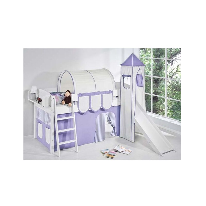 

CAMA SEMI ALTA EVOLUTIVA CON TOBOGÁN VENUS - Lisa lila-beige