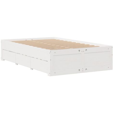 Cama sin colchón con cajones madera de pino blanco 120x190 cm vidaXL