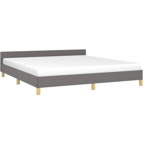 Cama sin colchón de tela gris oscuro 160x200 cm vidaXL