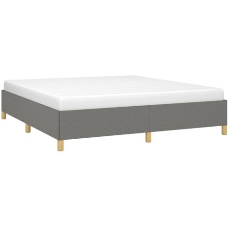 Cama sin colchón de tela gris oscuro 180x200 cm vidaXL