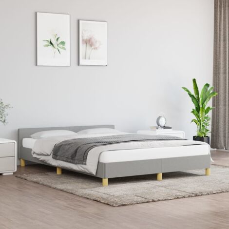 Cama sin colchón tela gris claro 140x190 cm vidaXL