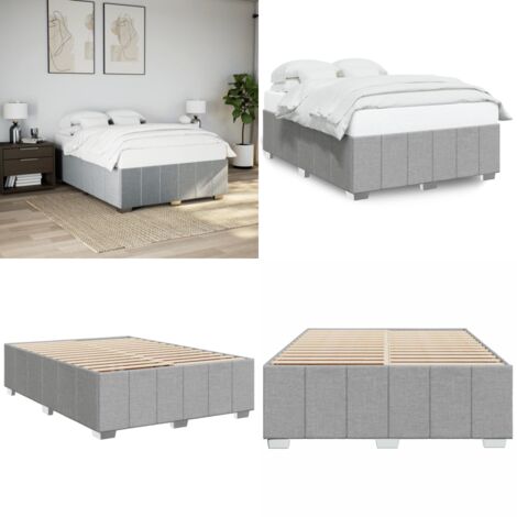 Cama sin colchón tela gris claro 140x200 cm - Cama de tela - Cama gris claro