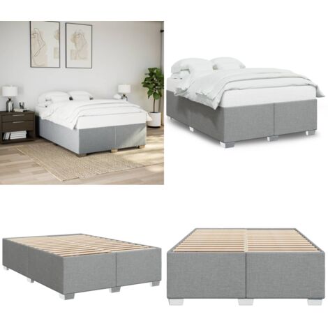 Cama sin colchón tela gris claro 160x200 cm - Cama de tela - Cama gris claro