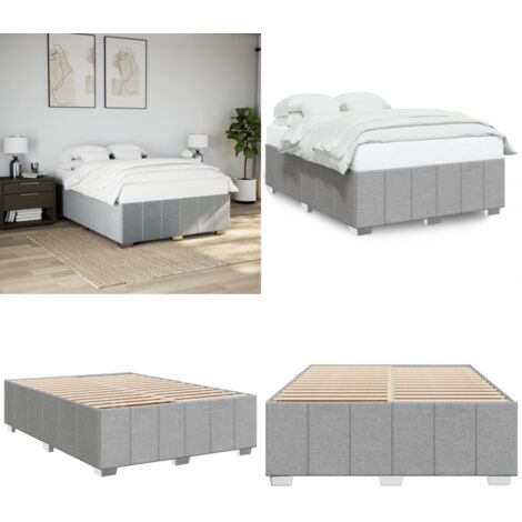 Cama sin colchón tela gris claro 160x200 cm - Cama de tela - Cama gris claro