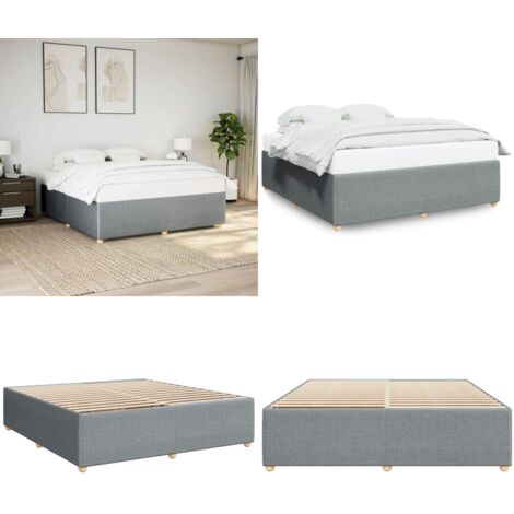 Cama sin colchón tela gris claro 180x200 cm - Cama de tela - Cama gris claro
