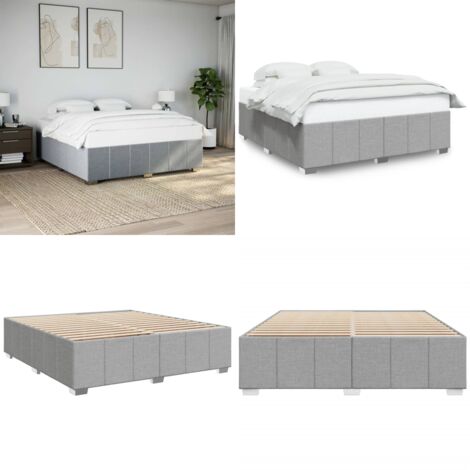 Cama sin colchón tela gris claro 180x200 cm - Cama de tela - Cama gris claro