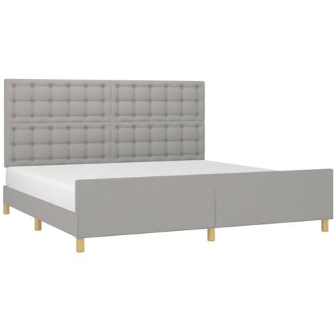 Cama sin colchón tela gris claro 200x200 cm vidaXL