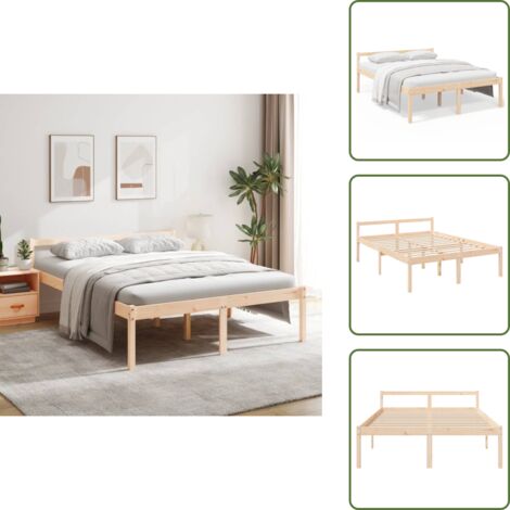 Cama sin colchón - vidaXL Cama senior sin colchón madera maciza de pino 160x200 cm - Cama de madera maciza