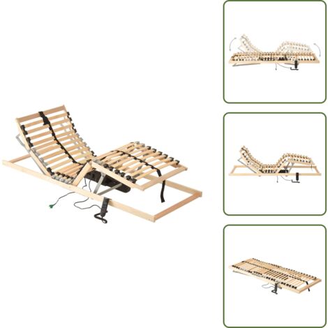Cama sin colchón - vidaXL Cama somier eléctrico de láminas sin colchón 7 zonas 100x200 cm - Somier 7 zonas