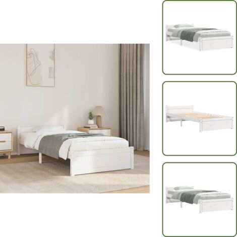 Cama sin colchón - vidaXL Estructura cama individual sin colchón madera blanco 90x190 cm - Cama de pino