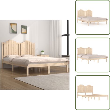Cama sin colchón - vidaXL Estructura de cama doble sin colchón madera maciza - Cama de pino