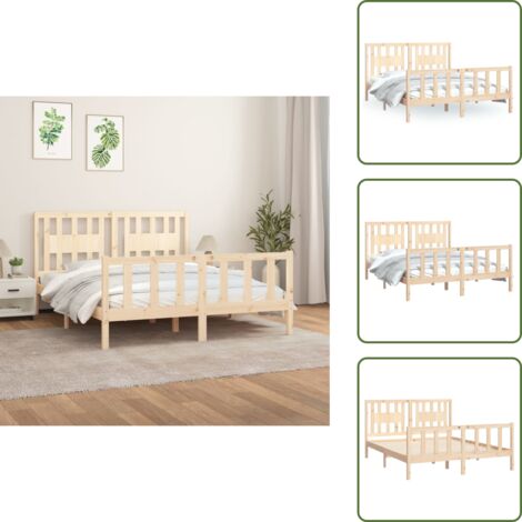 Cama sin colchón - vidaXL Estructura de cama sin colchón madera maciza de pino 160x200 cm - Cama de pino