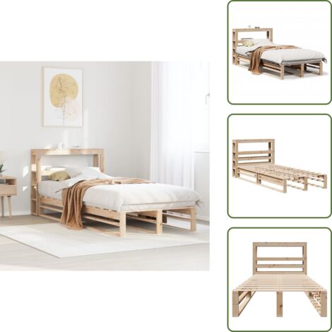 Cama sin colchón - vidaXL Estructura de cama sin colchón madera maciza de pino 90x200 cm - Cama de pino