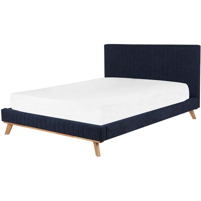 

Cama tapizada azul oscuro 160x200 cm TALENCE