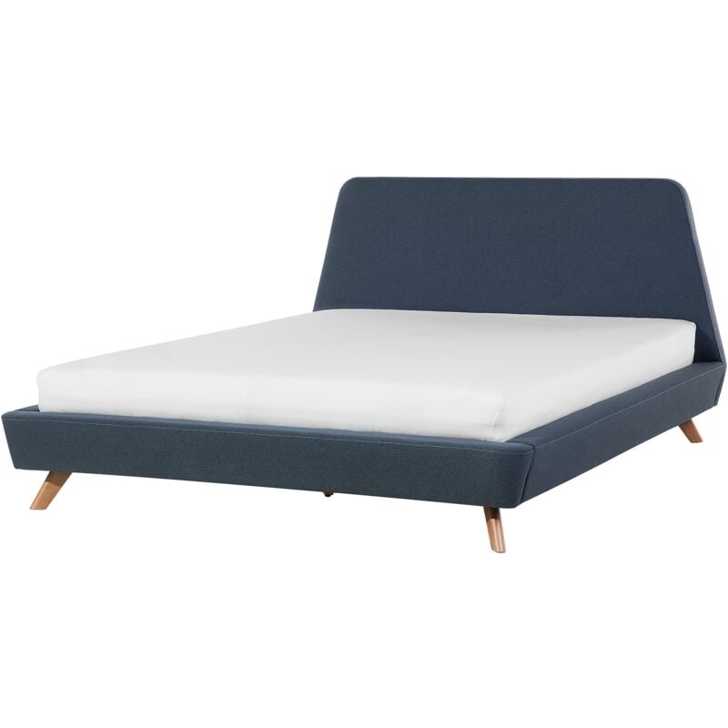 

Beliani - Cama tapizada azul oscuro con somier 160x200 cm VIENNE