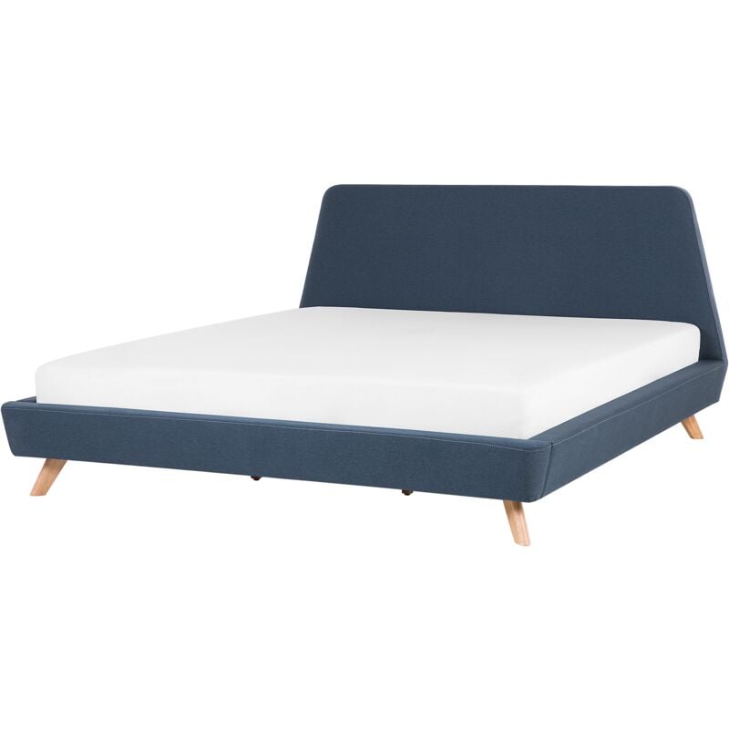 

Beliani - Cama tapizada azul oscuro con somier 180x200 cm VIENNE